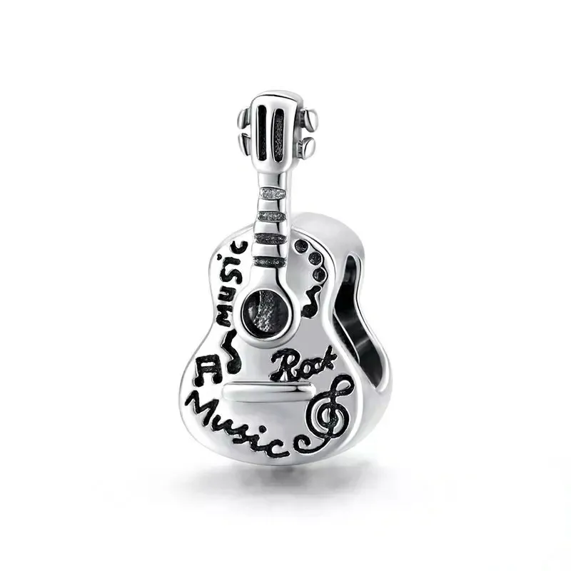 Sterling Silver Pandora Style   Guitar Charm