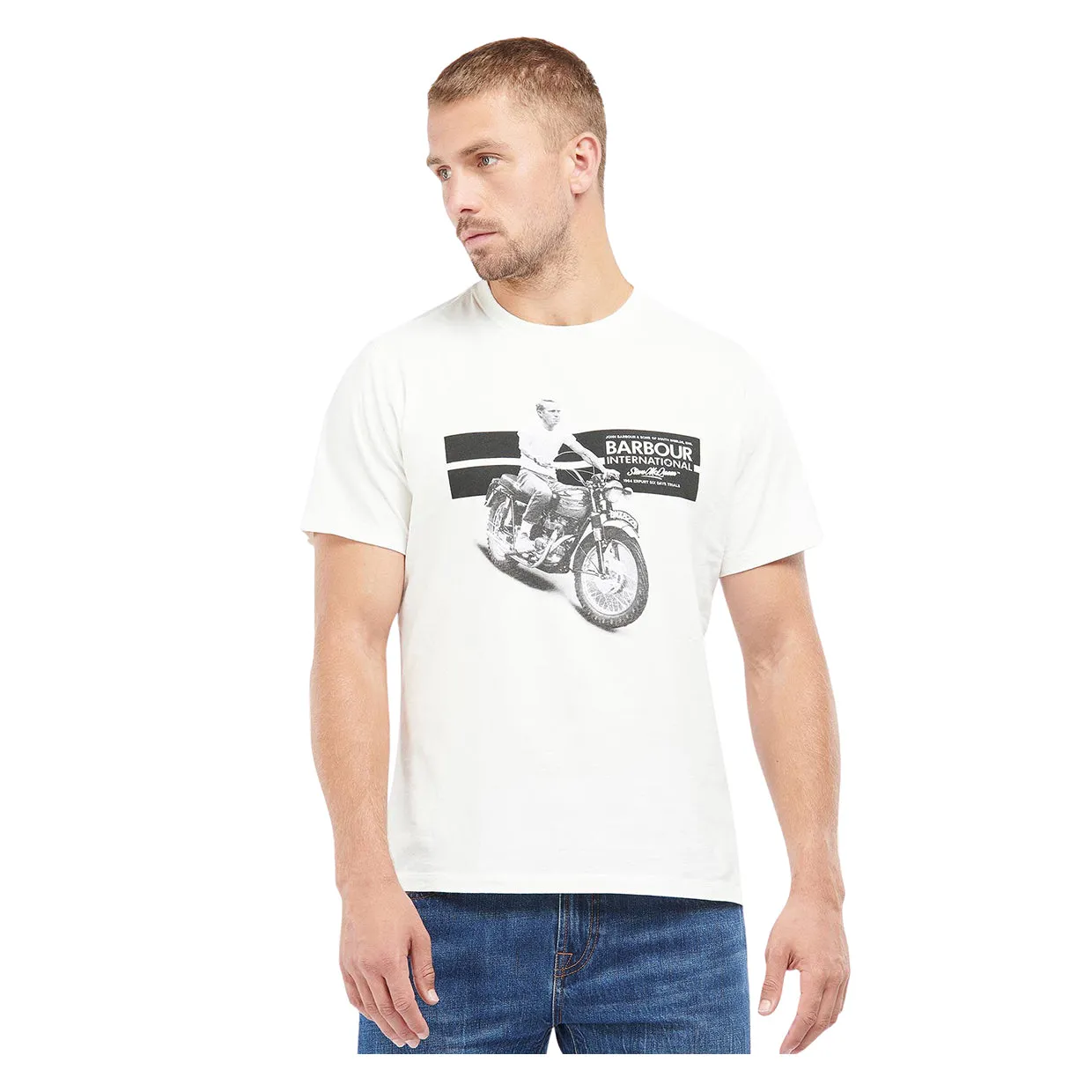 T-shirt Barbour International Steve McQueen Chase Bianco