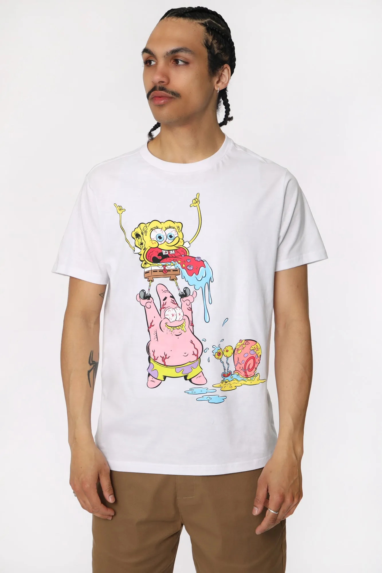 T-Shirt Imprimé Patrick et Bob L'ponge Homme