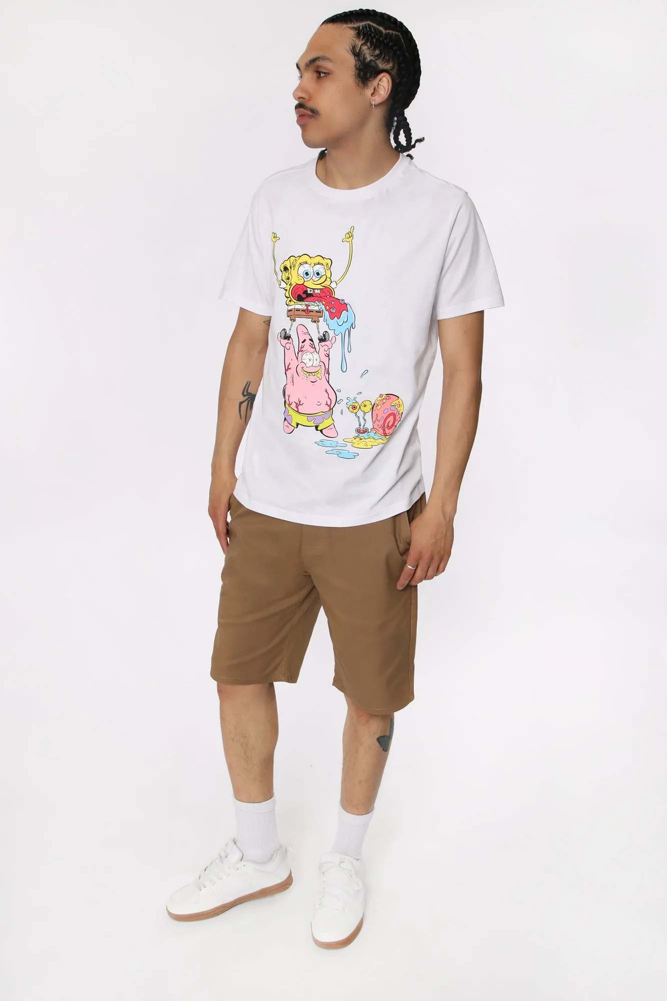 T-Shirt Imprimé Patrick et Bob L'ponge Homme