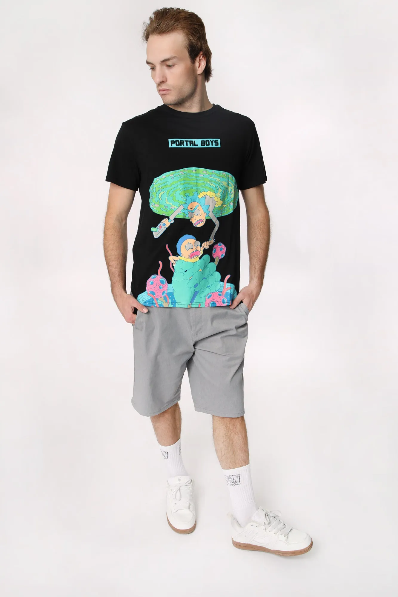 T-Shirt Imprimé Portal Boys Rick et Morty Homme