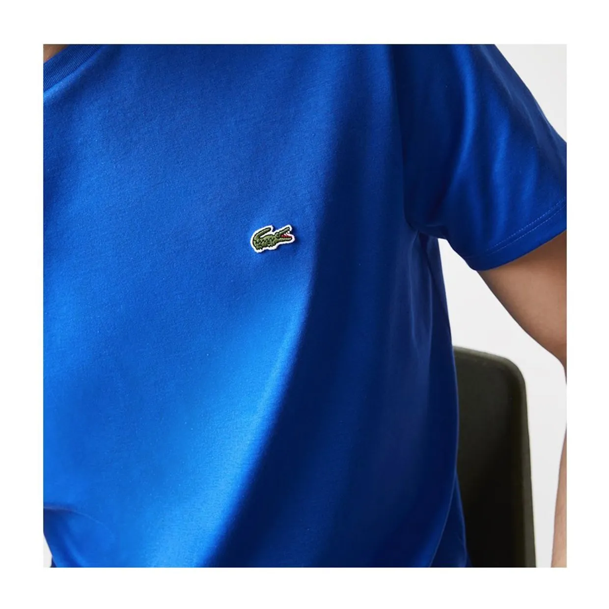 T-shirt Lacoste Girocollo Cotone Pima Blu Royal