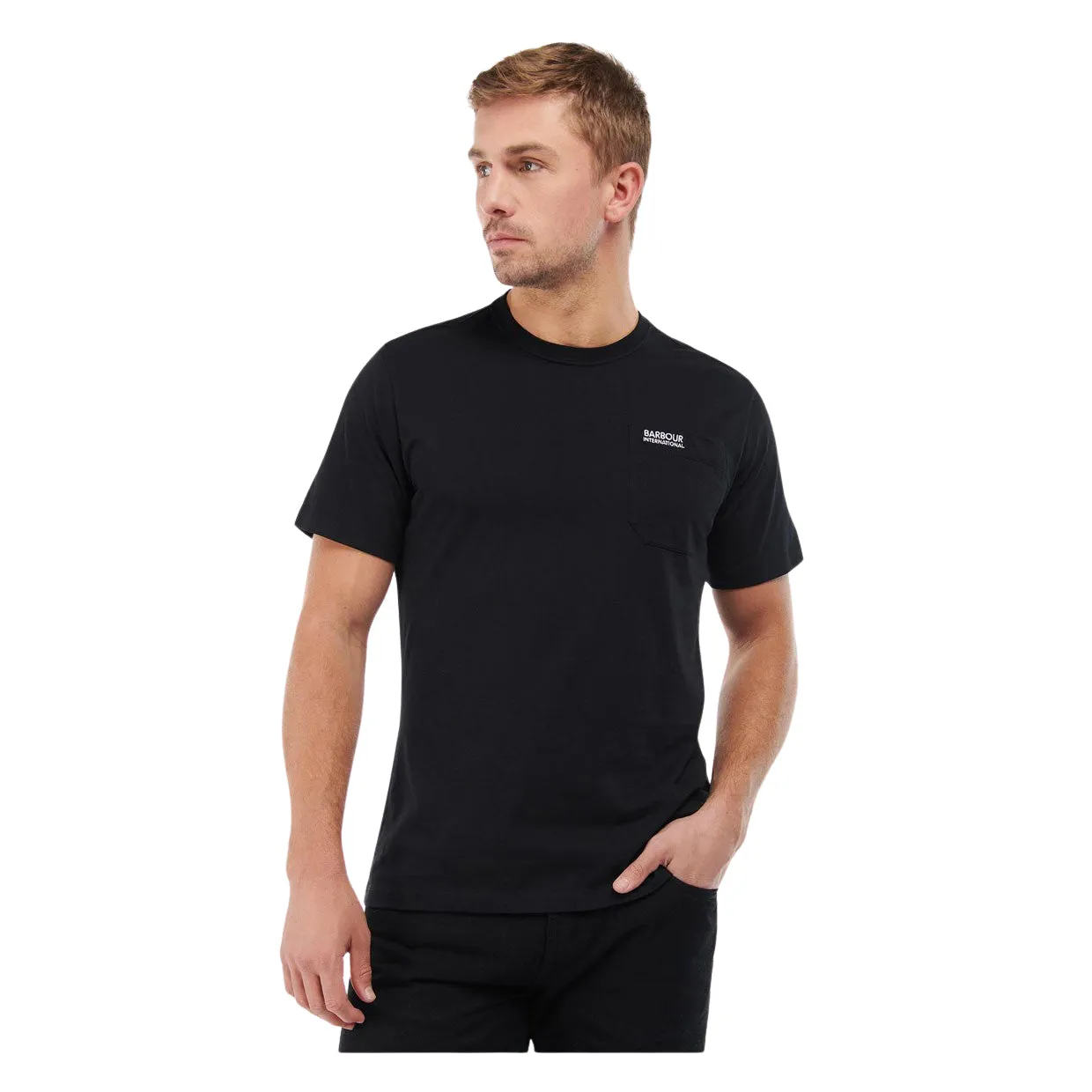 T-shirt Uomo Barbour International Radok Pocket Nero