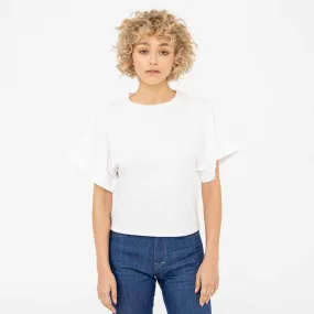 T-shirt Zoubida col rond blanc manches amples