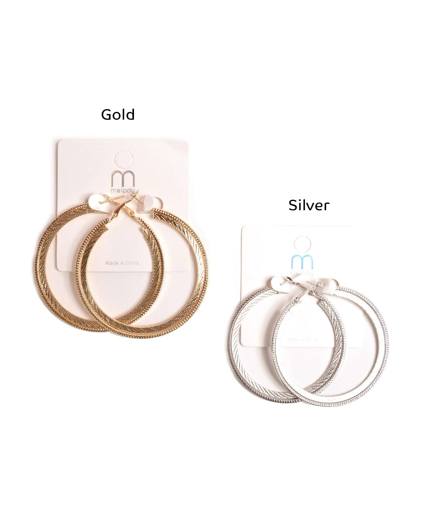 Texture Stripes Hoop Earrings