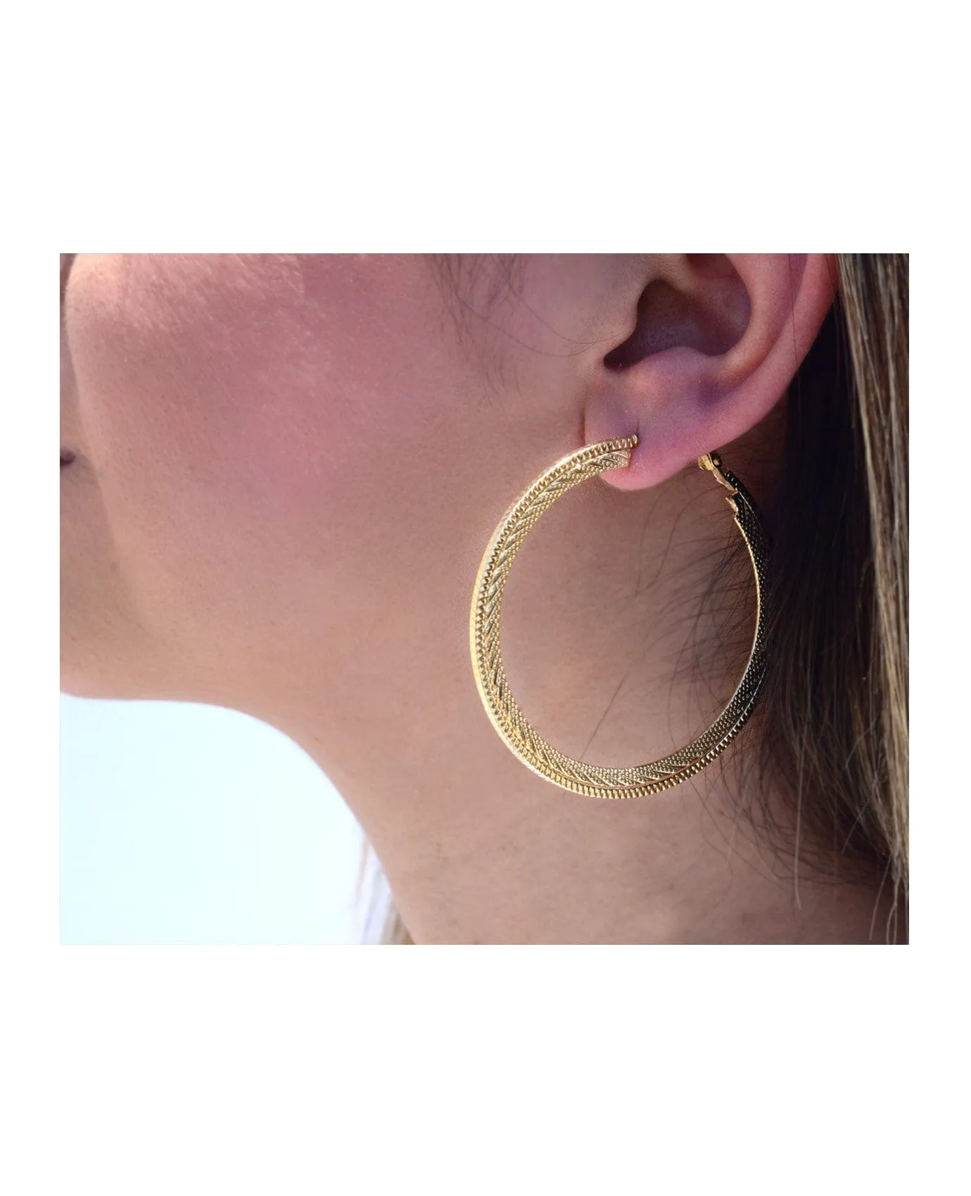 Texture Stripes Hoop Earrings