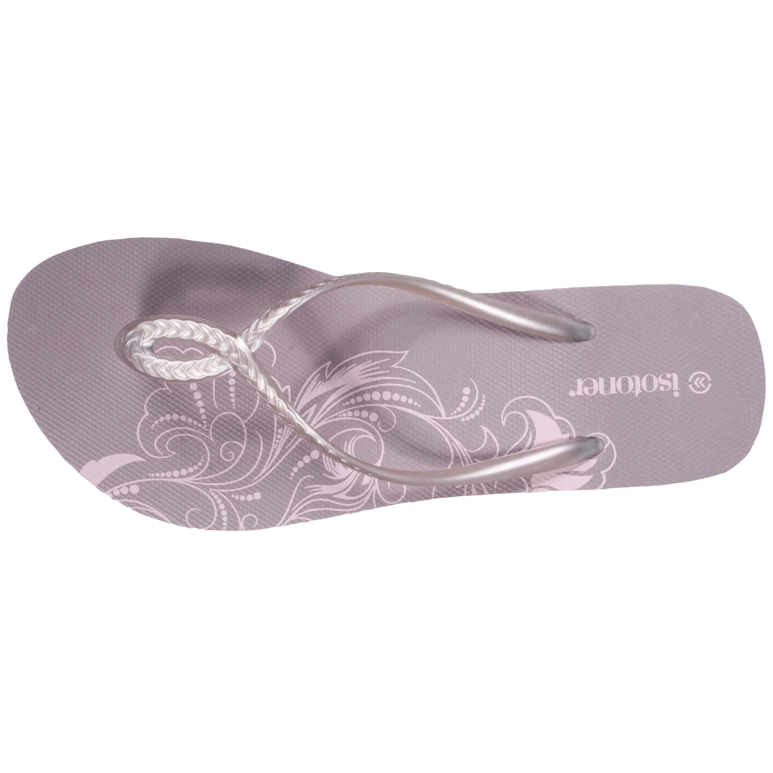 Tongs Femme imprimé cachemire talon Taupe