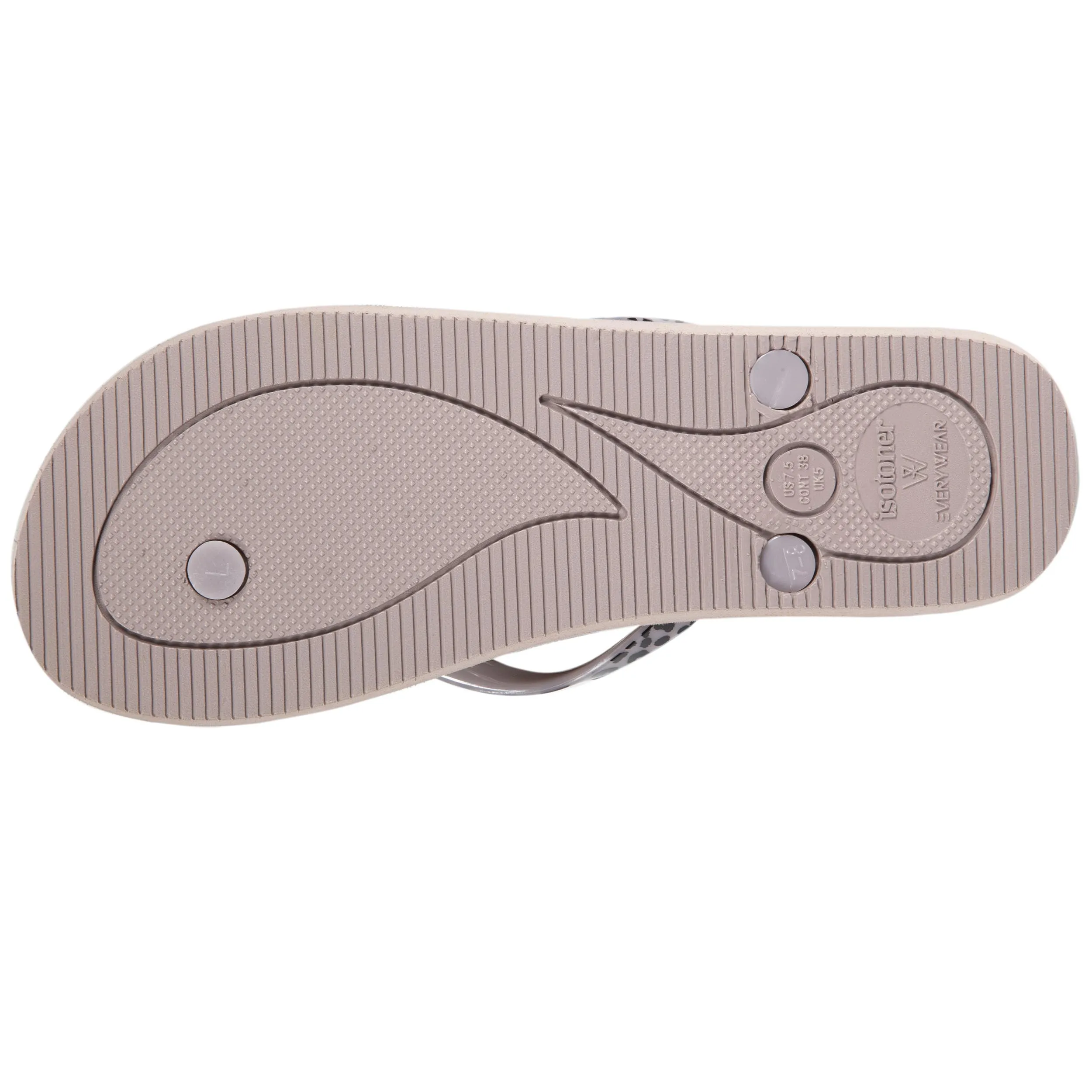 Tongs Femme unie motifs Taupe animal