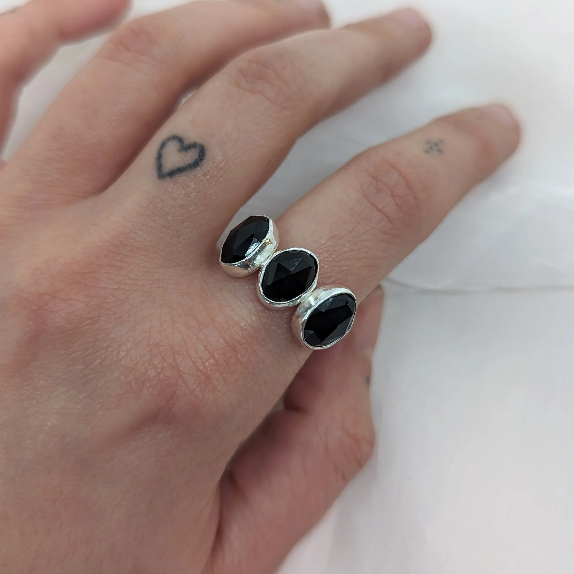 Triple Onyx Ring