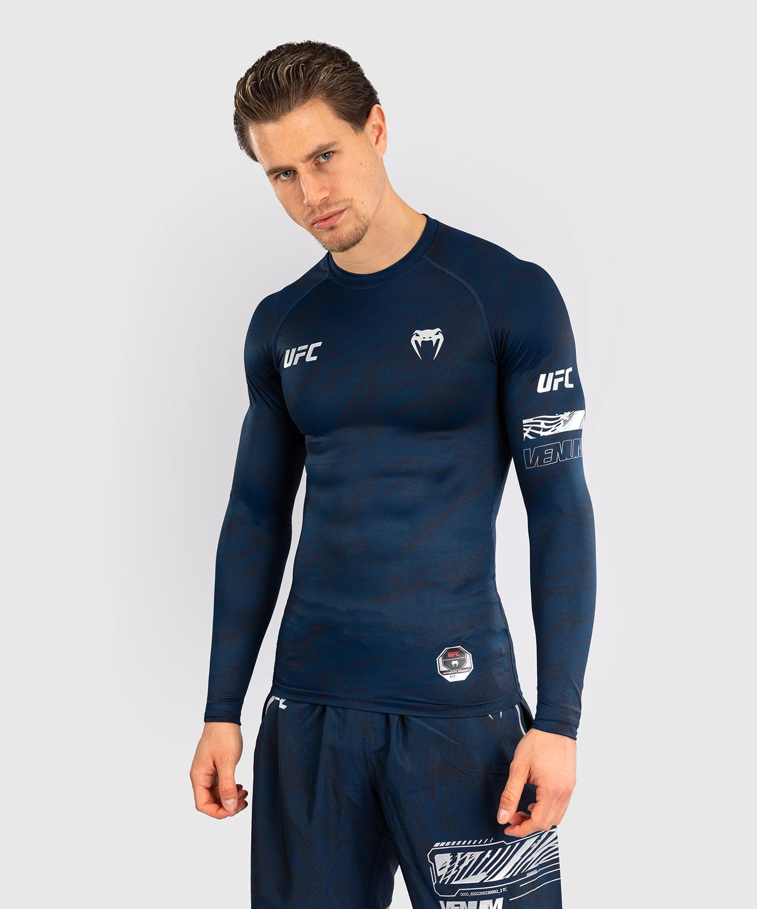 UFC Fusion by Venum Fight Week Men’s Performance Long Sleeve Rashguard - Oceanic Blue