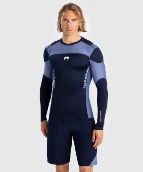 Venum Tempest Men's Long Sleeve Rashguard - Navy Blue/Blue